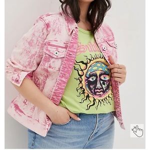 Acid Wash Pink Jean Jacket